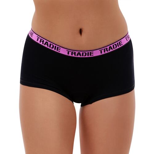 Ladies Tradie 4 Pack Cotton Underwear Boyleg Shortie Briefs Focus (SL2)