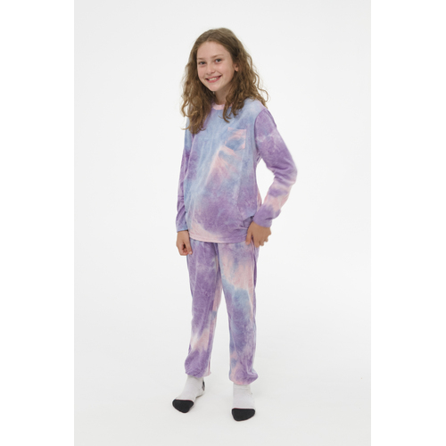 Girls Sizes 8-14 Tie Dye Print Pyjamas Long Set PJS (2580)