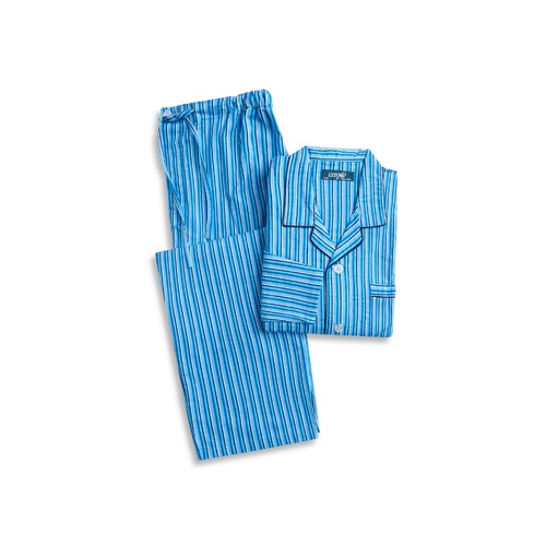 Mens Lynx Size S-7XL Blue Topaz Stripe Flannelette PJS Pyjamas Long Set BTS