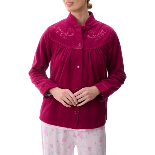 Ladies Givoni Azalea Red Bed Jacket Button Front Lounge Wear (GB78)