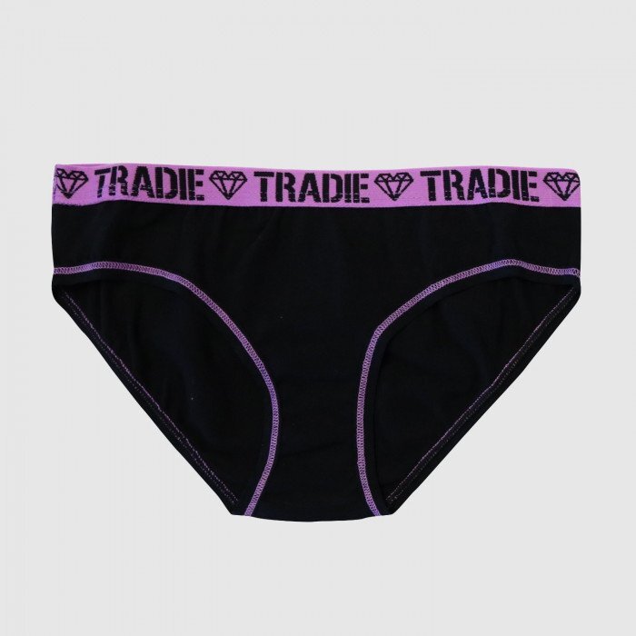 Tradie Women's Bikini Brief 3 Pack - Black/Grey