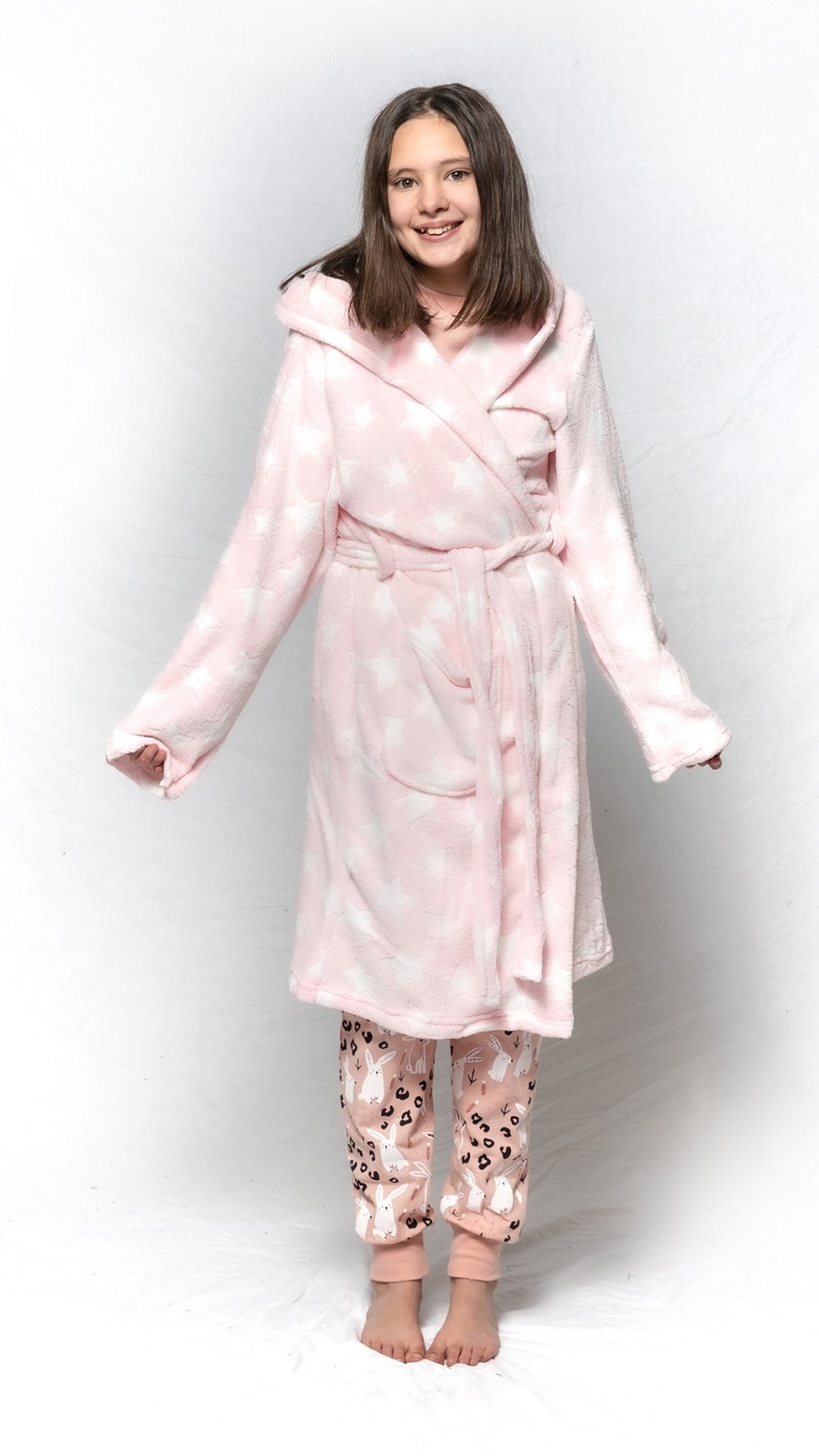 Girls Novelty Dressing Gown Fleece Hooded Star Plain Unicorn Animal Pug Dog  Robe | eBay