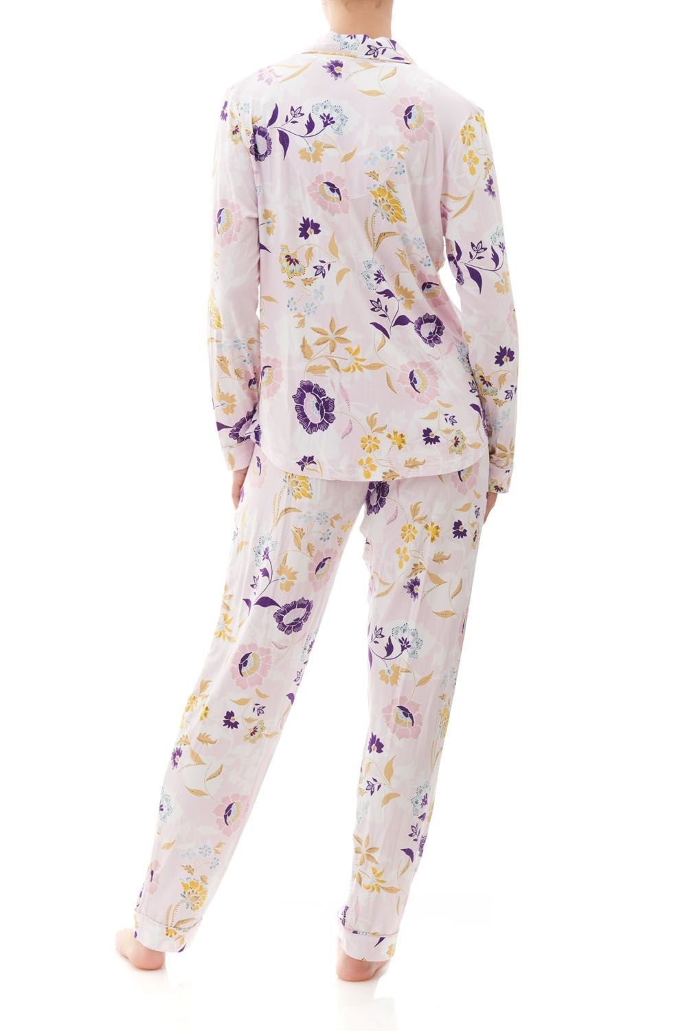 Ladies Givoni PJS Tencel Modal Long Pyjama Set Cream Floral (Mallory 29M)