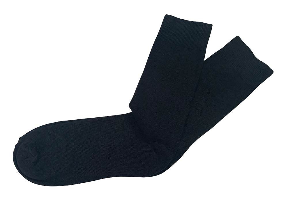 RIZZI Mens Black 6-11 & 11-14 Aust Made Pure Cotton Medical Loose Top Socks