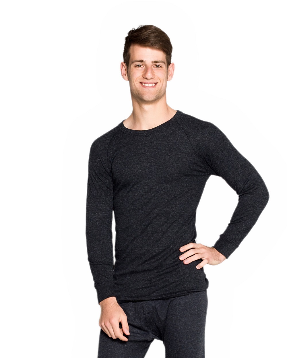 Mens Thermal Underwear Long Sleeve T-Shirt Top 