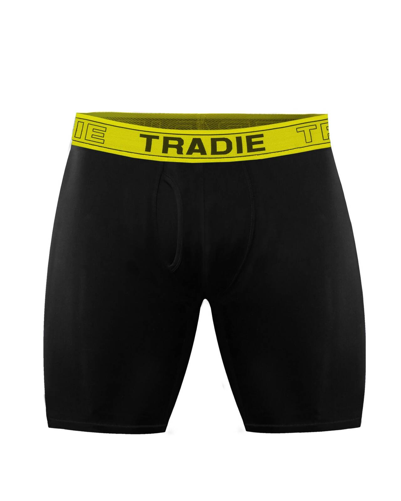 Mens 2 Pack Tradie No Chafe Boxer Shorts Long Leg Trunk Black