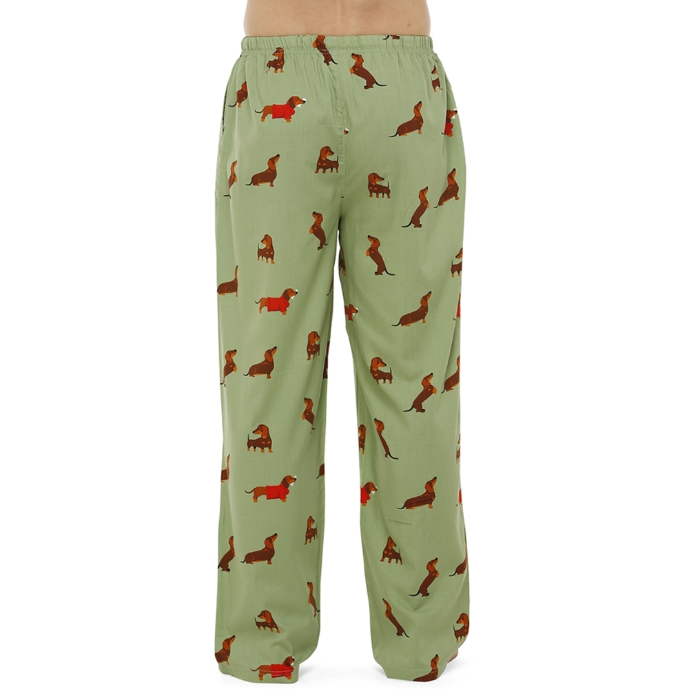 Mens Bamboozld Dog Weiner Green Sleep Pants PJS Pyjamas