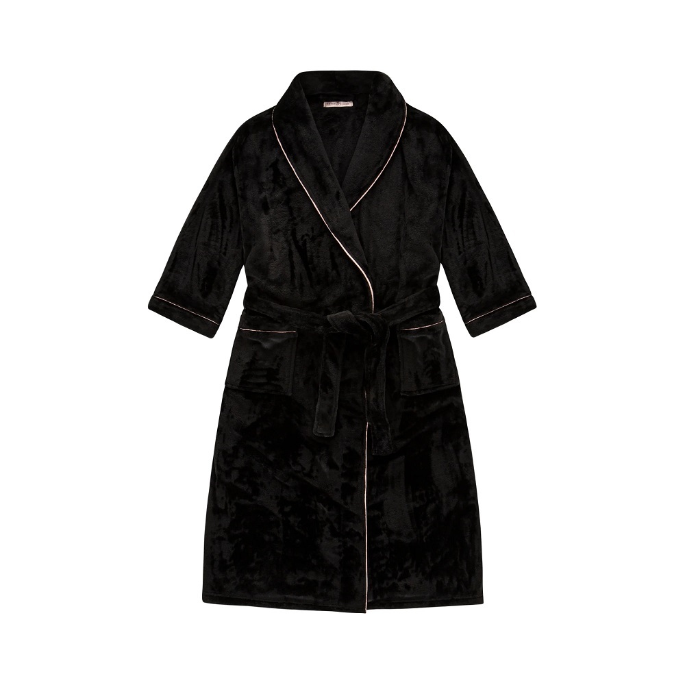 Buy Zivame Satin Chic Mid Length Robe - Black at Rs.678 online | Nightwear  online