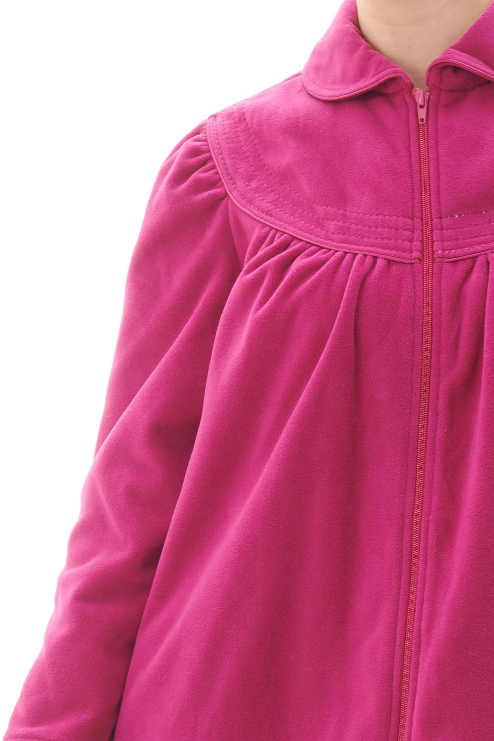 Ladies Givoni Cranberry Short Length Zip Dressing Gown Bath Robe GB88