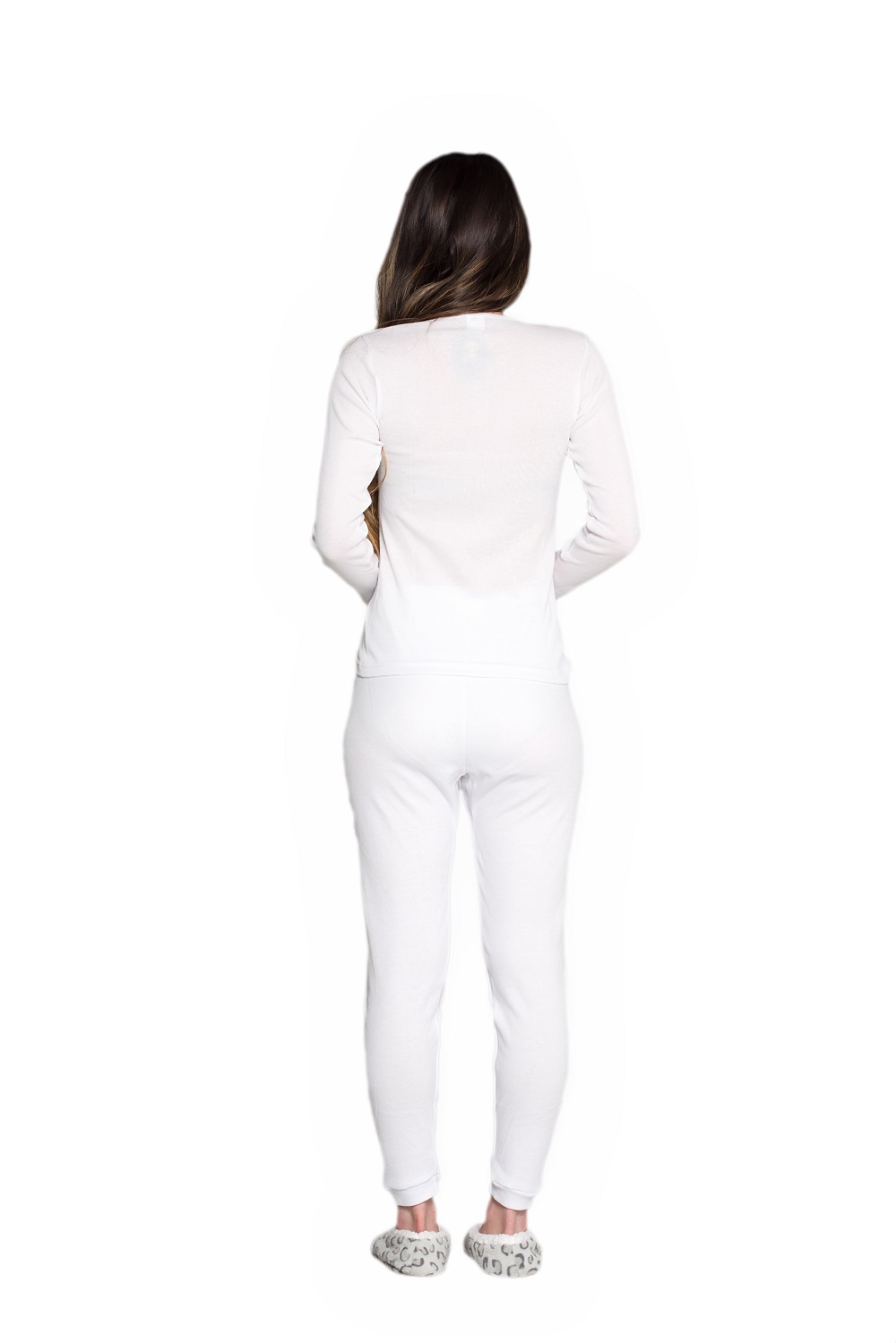 2 Pack Ladies Cotton Blend Thermal Underwear Long Johns Pants White