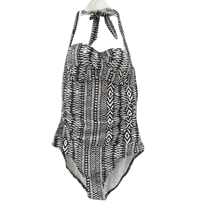 Ladies Size 8-16 Black Tribal Print 1 Piece Swimsuit Bathers UPF50+ (77817)