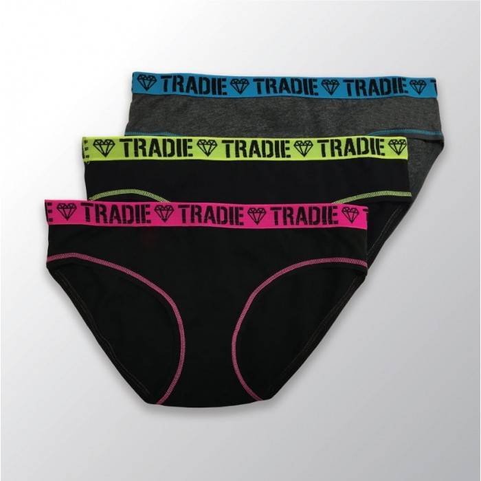 Girls Tradie 2 x 3 Pack Cotton Underwear Bikini Briefs Core (SB3)