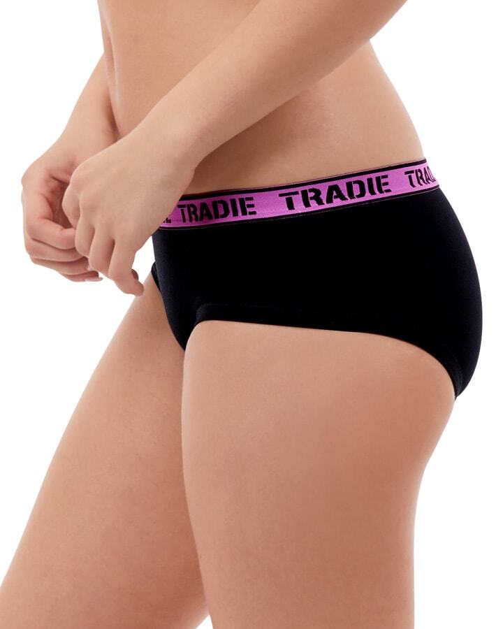 Ladies 8-16 Tradie 6 Pack Cotton Underwear Bound Boyleg Briefs (SL3)