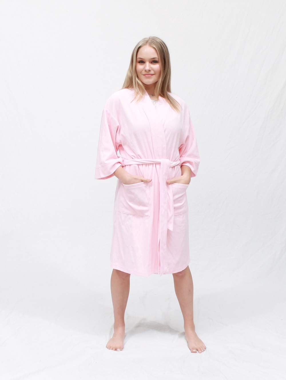 Ladies Jersey Dressing Gown Cotton Rich Long Sleeve Wrap Summer Lightweight  | eBay