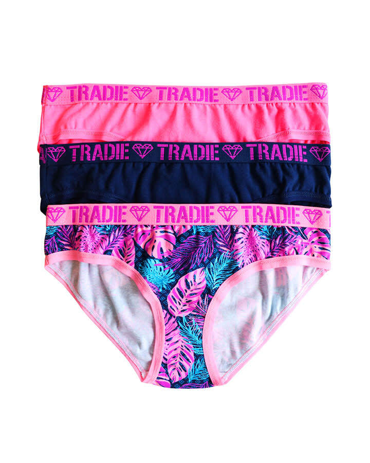 Girls Tradie 2 x 3 Pack Cotton Underwear Bikini Briefs Forest (SB3)