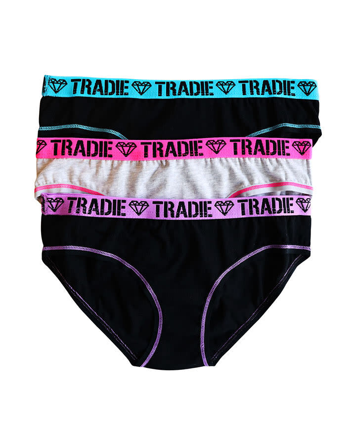 Girls Tradie 2 x 3 Pack Cotton Underwear Bikini Briefs Essence (SB3)