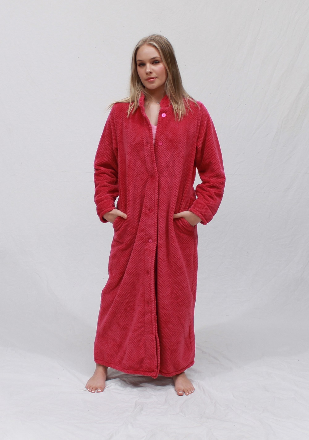 Buy Ladies Fleece Dressing Gown Luxury Robe Navy Blue Pink Purple - Size 10  12 14 16 18 20 22 24 Online at desertcartINDIA