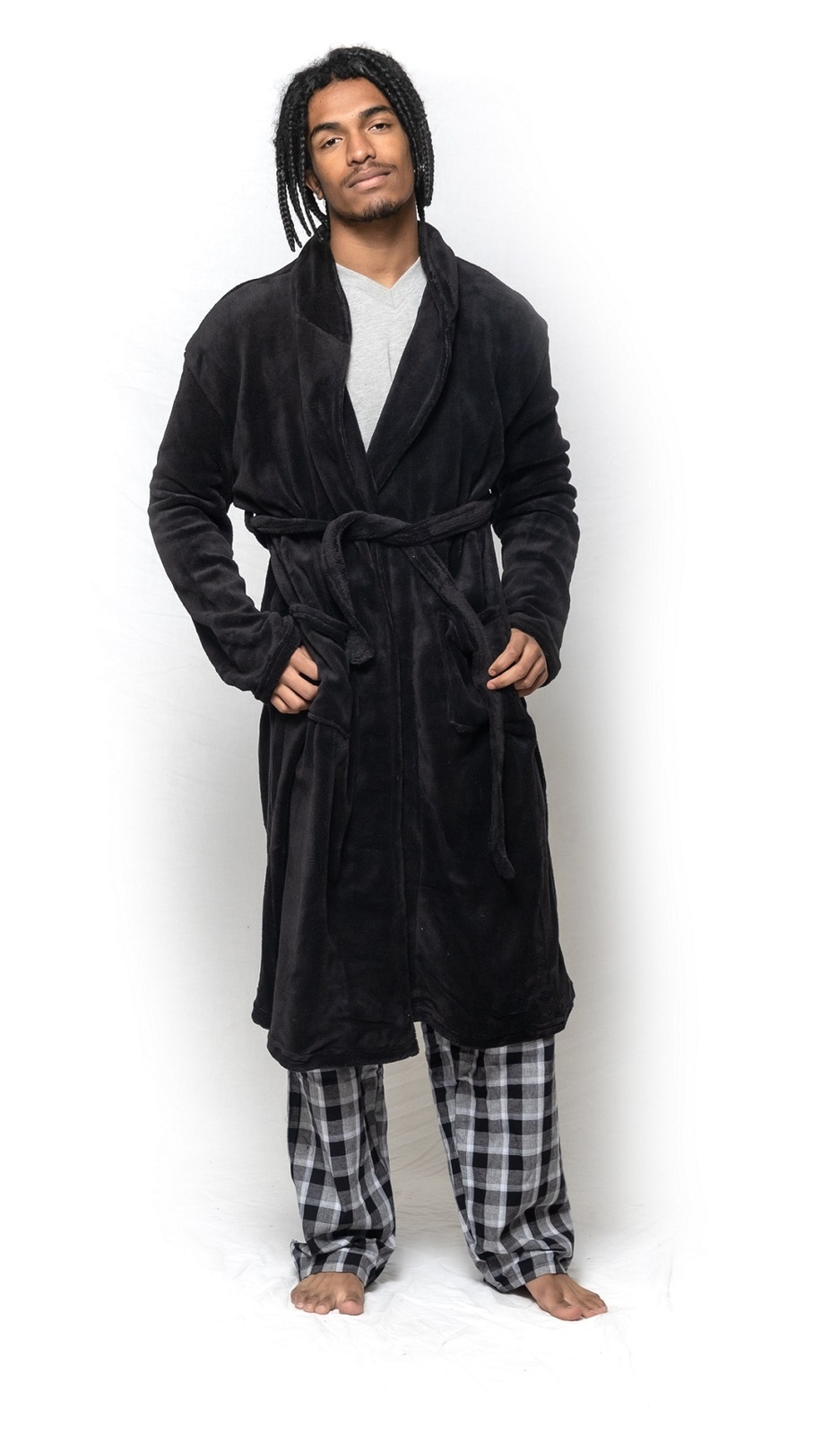 Soft Touch Linen Men?s Bath Robe ? Hooded Shower Robe ? Polyester Full –  towelnrobe