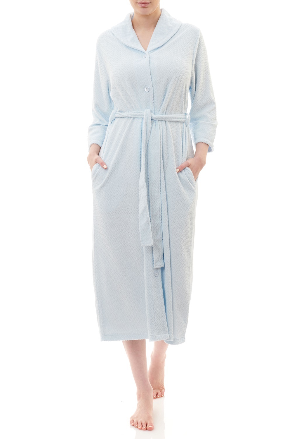 Cozy Button-Front Robe and Eye Mask