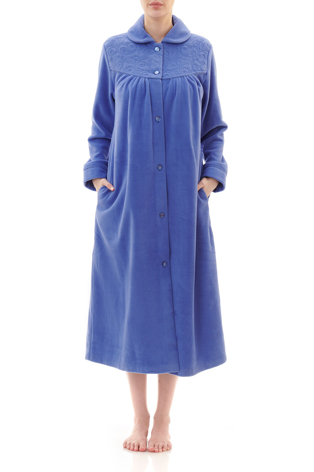Woman PINK Women's button-through towelling dressing gown Cotton¤Towelling¤Polycotton  SABRE | Afibel