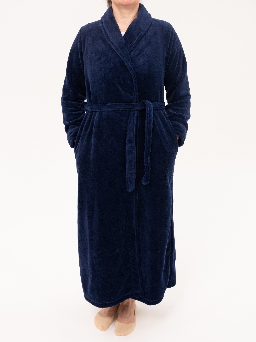 Mens Fleece Hooded Bathrobe Towel Warm Lounge Wear Housecoat Dressing Gown  Robe navy Blue Black  Fruugo IN