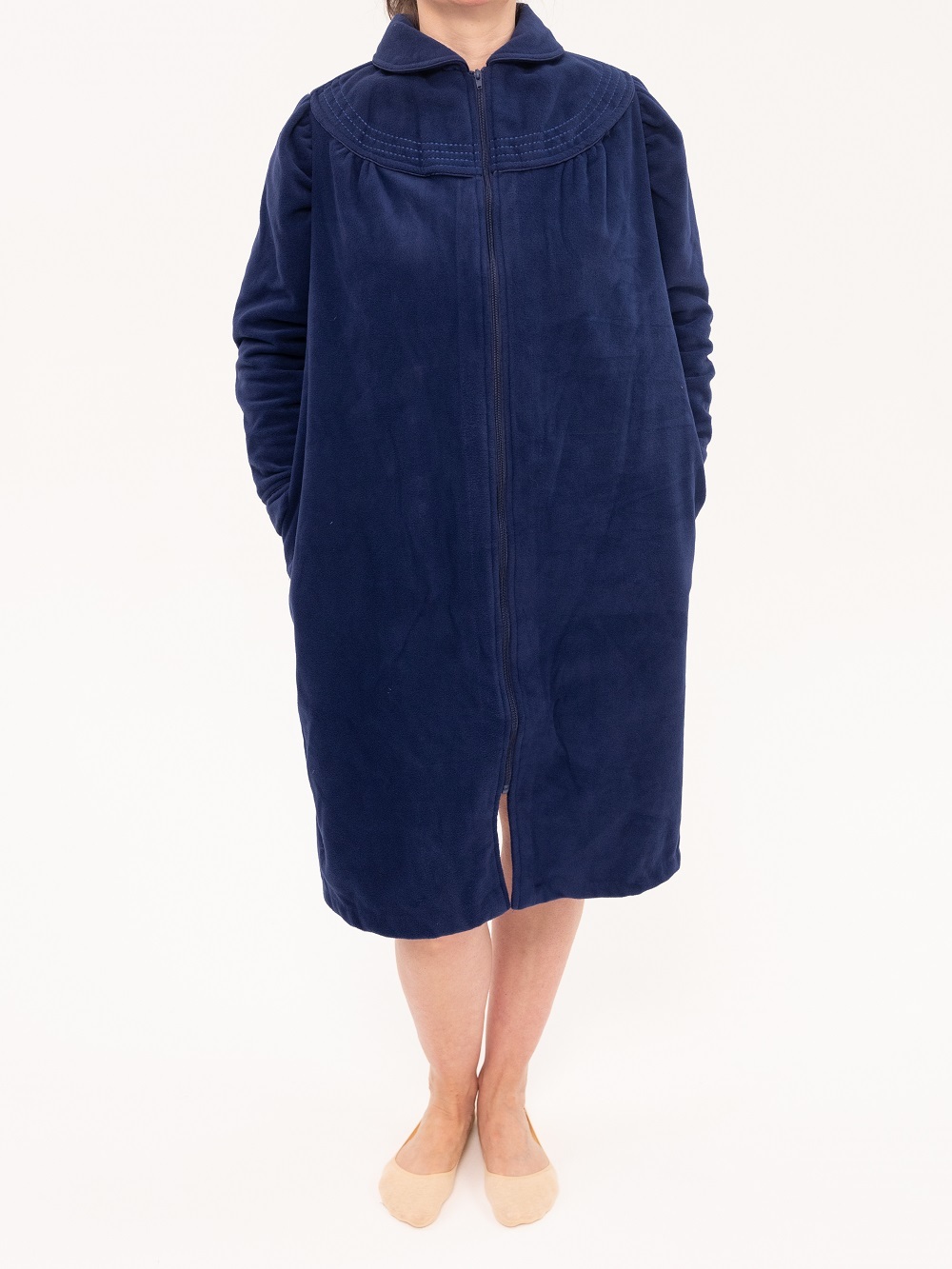 Indigo Sky Lightweight Zip Up Dressing Gown IN31705 – Calon Cariad