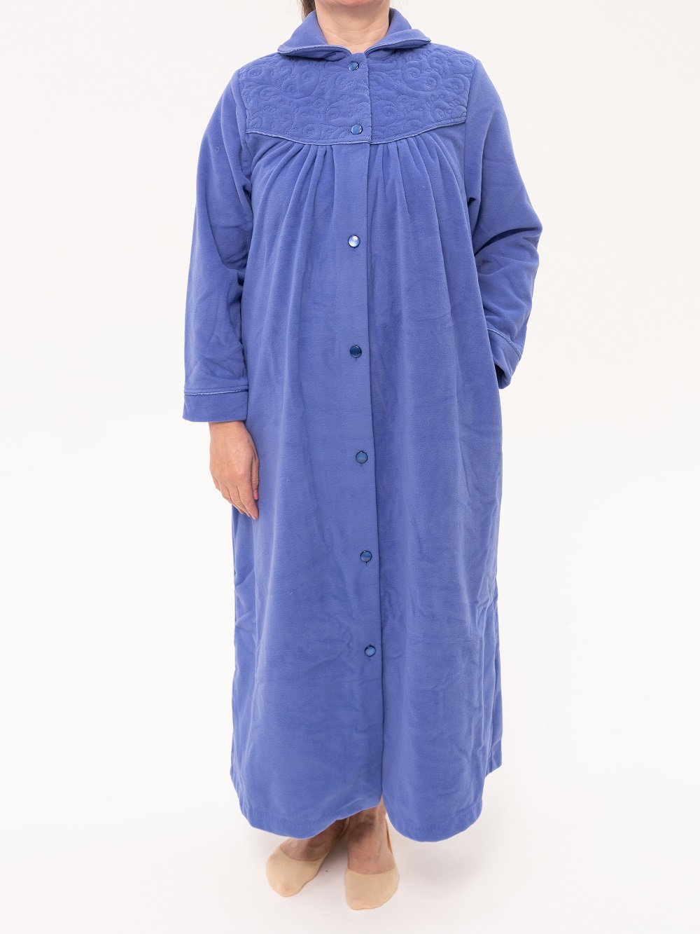 Plus Size Pure Cotton Chenille Dressing Gown - JayCeKay - Generous Size  Gowns