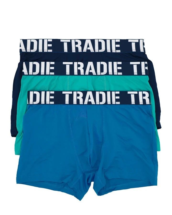 Mens 3 Pack Tradie Swell Microfibre Boxer Shorts Fitted Trunks (SK3)