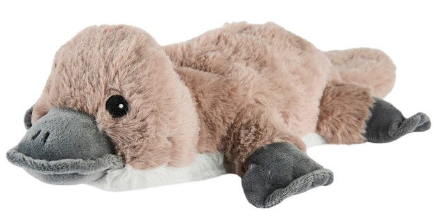 Microwavable Warmies Heat or Cool Pack Grey Platypus Plush Soft