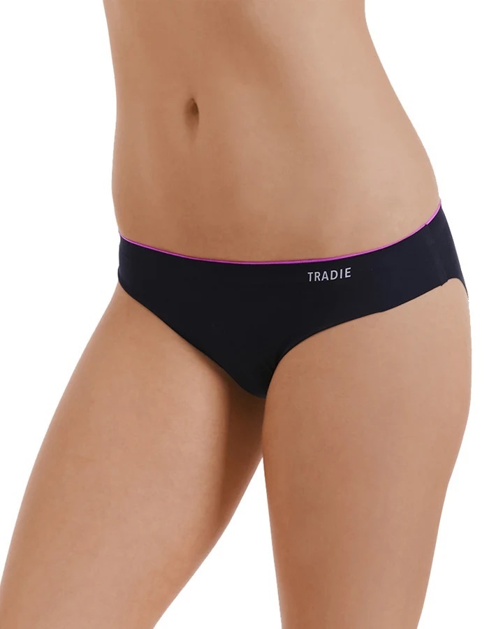 Ladies Tradie 2 Pack Black Smooth Finish Underwear Bikini Briefs