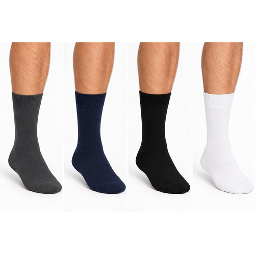 Mens Rizzi Australia Made Mixed Pure Cotton Everyday Thin Dress School Socks 