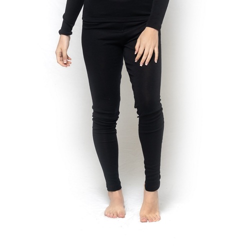 Ladies Brandella Thermals Spencers Pure Wool 200gsm Long Johns Pants Black