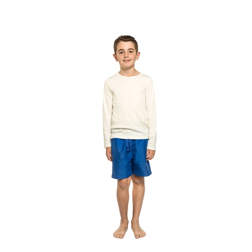 Boys Ktena Australian Made Wool Blend Thermal Long Sleeve Top Beige
