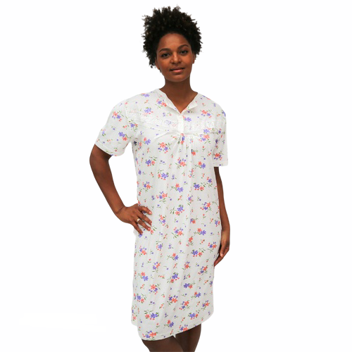 Ladies Size 12-22 Summer Short Sleeve Nightie Bright Floral (006) Pyjamas