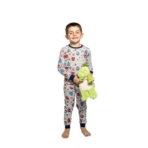 Boys Sizes 1-7 Monsters Cotton Long Sleeve PJS Pyjamas Marquise