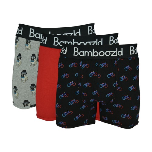 Mens 3 Pack Bamboozld XS-3XL Boxer Shorts Trunk Mixed Designs Hipster Pug