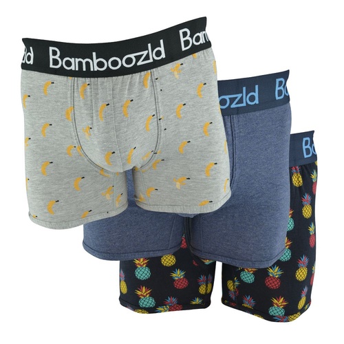 Mens 3 Pack Bamboozld XS-3XL Boxer Shorts Trunk Mixed Designs Banana