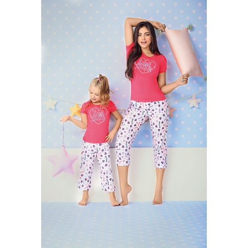 Girls PJS Sizes 2-8 Short Sleeve Pyjamas Pink Too Cute