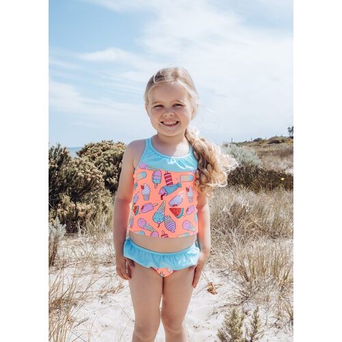 Girls Size 3-7 Bathers Tankini Set Ice-Cream Print