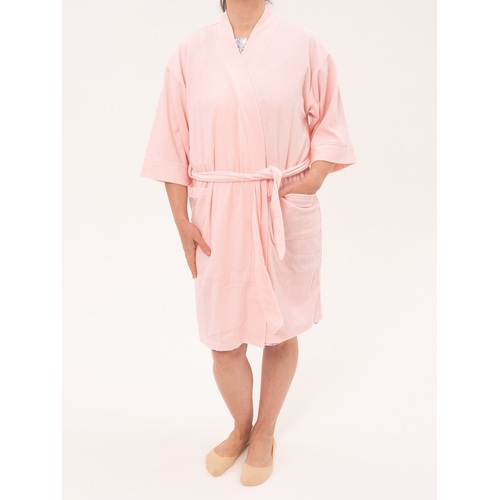 Ladies Givoni Terry Dressing Gown Robe Short Pink (84)