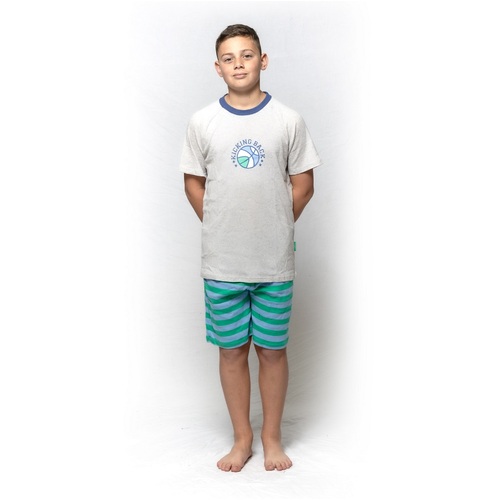 Boys Sizes 10-16 Kicking Back Cotton Short Sleeve PJS Pyjamas SB
