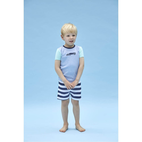 Boys Sizes 5-8 Blue Marle Truck Cotton Short Sleeve PJS Pyjamas HL