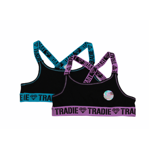 Girls Tradie 4 Pack Cotton Crop Top Sports Essence Design (SJ2)