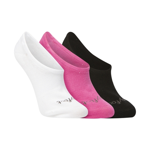 Ladies Size 2-8 3 Pack Mixed Pussyfoot Invisible No Show Socks