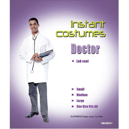 HT Mens Medical Doctor Surgeon Lab Coat Costume Fancy Dress