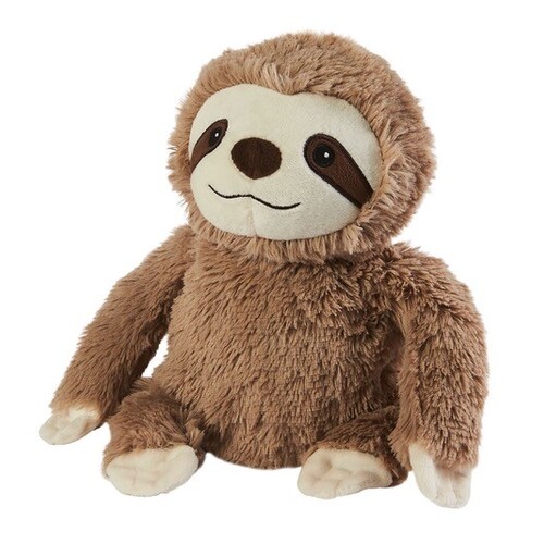 Microwavable Warmies Heat or Cool Pack Brown Sloth Plush Soft
