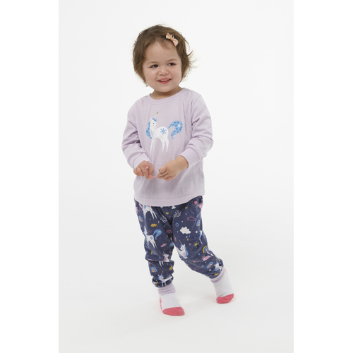 Girls Sizes 0-2 Lilac Unicorn Pyjamas Long Set PJS