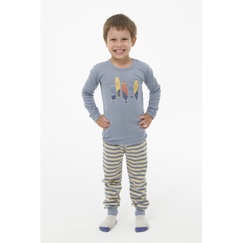 Boys Marquise Sizes 3-7 Blue Skateboard Long PJS Pyjamas (2908)