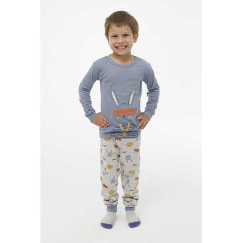 Boys Marquise Sizes 3-7 Blue Bunny Long PJS Pyjamas (2907)