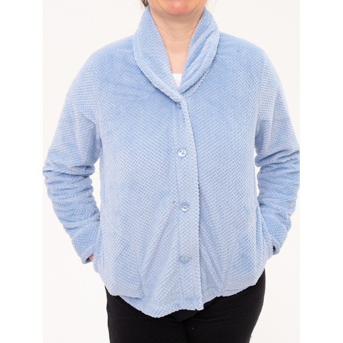 Ladies Givoni Blue Bed Jacket Button Lounge Wear (37 Willow)